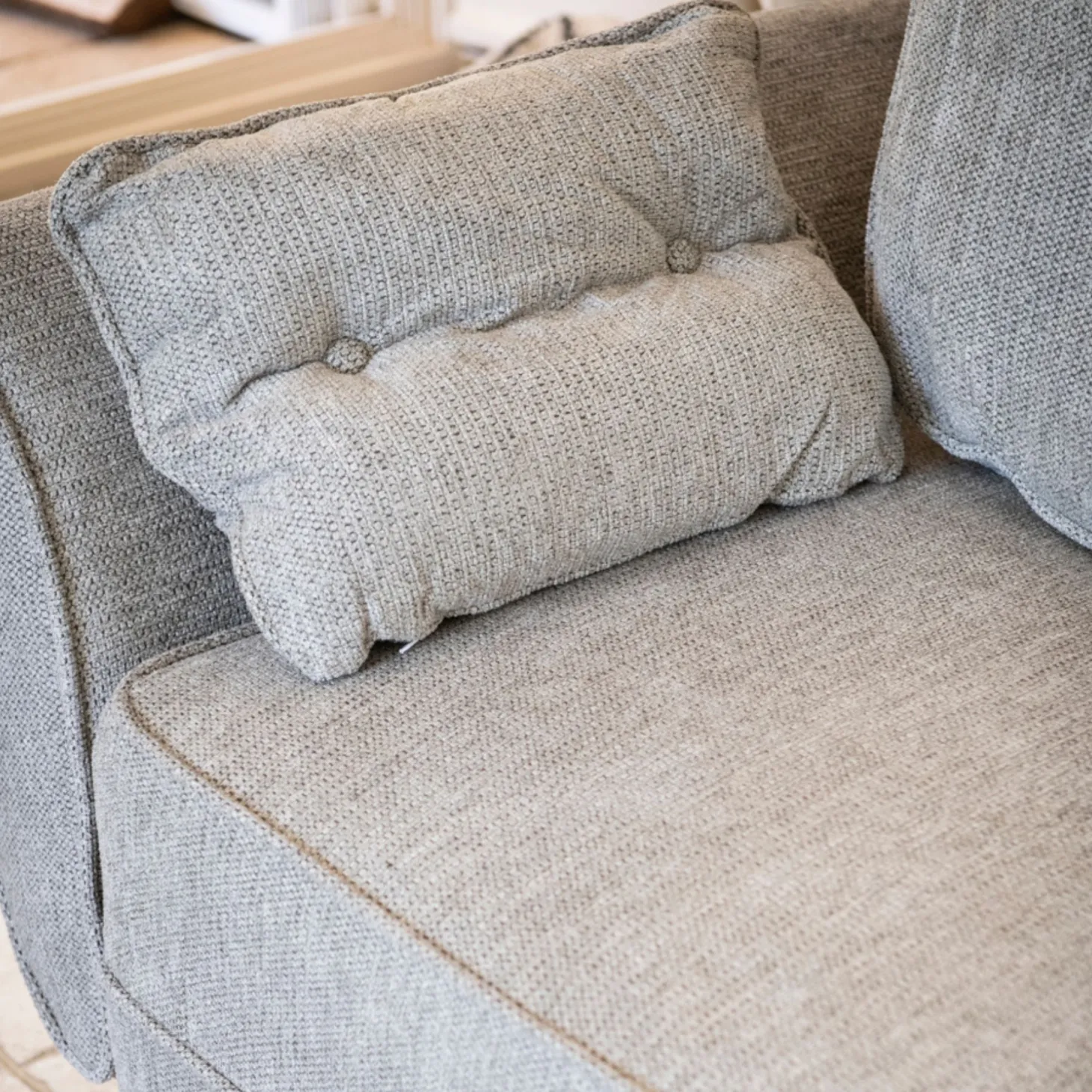 Sofá cama de 3 plazas gris claro Fules 212x85x85cm