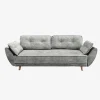 Sofá cama de 3 plazas gris Fules 212x85x85cm