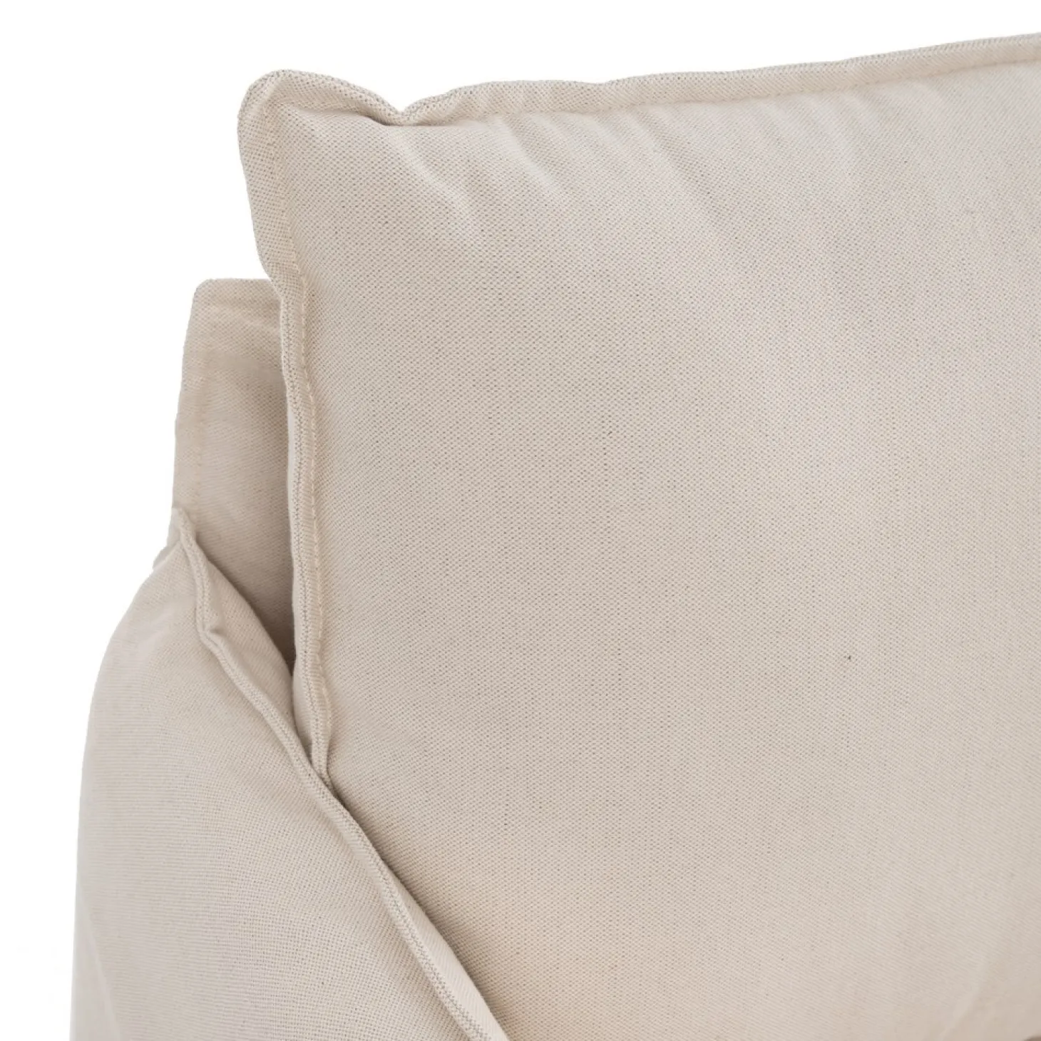 Sofá cama de algodón y lino beige 215x100x97cm