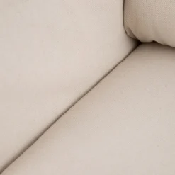Sofá cama de algodón y lino beige 215x100x97cm