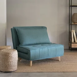 Sofá cama individual verde Luca 104x92x84cm