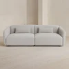 Sofá de 3 plazas de chenilla gris Ezra 216x88x70cm