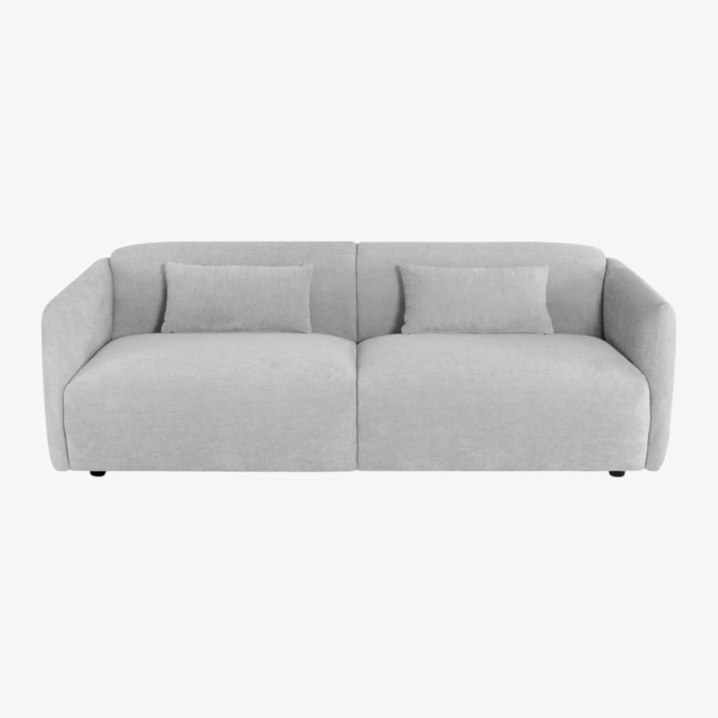 Sofá de 3 plazas de chenilla gris Ezra 216x88x70cm