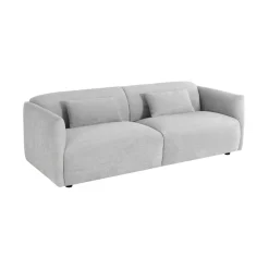 Sofá de 3 plazas de chenilla gris Ezra 216x88x70cm