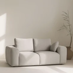 Sofá de 2 plazas de chenilla beige Hank 196x100x87 Clau&Chloe