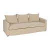 Sofá de 3 plazas de lino y algodón beige Bristol 220x95x90cm