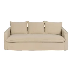 Sofá de 3 plazas de lino y algodón beige Bristol 220x95x90cm
