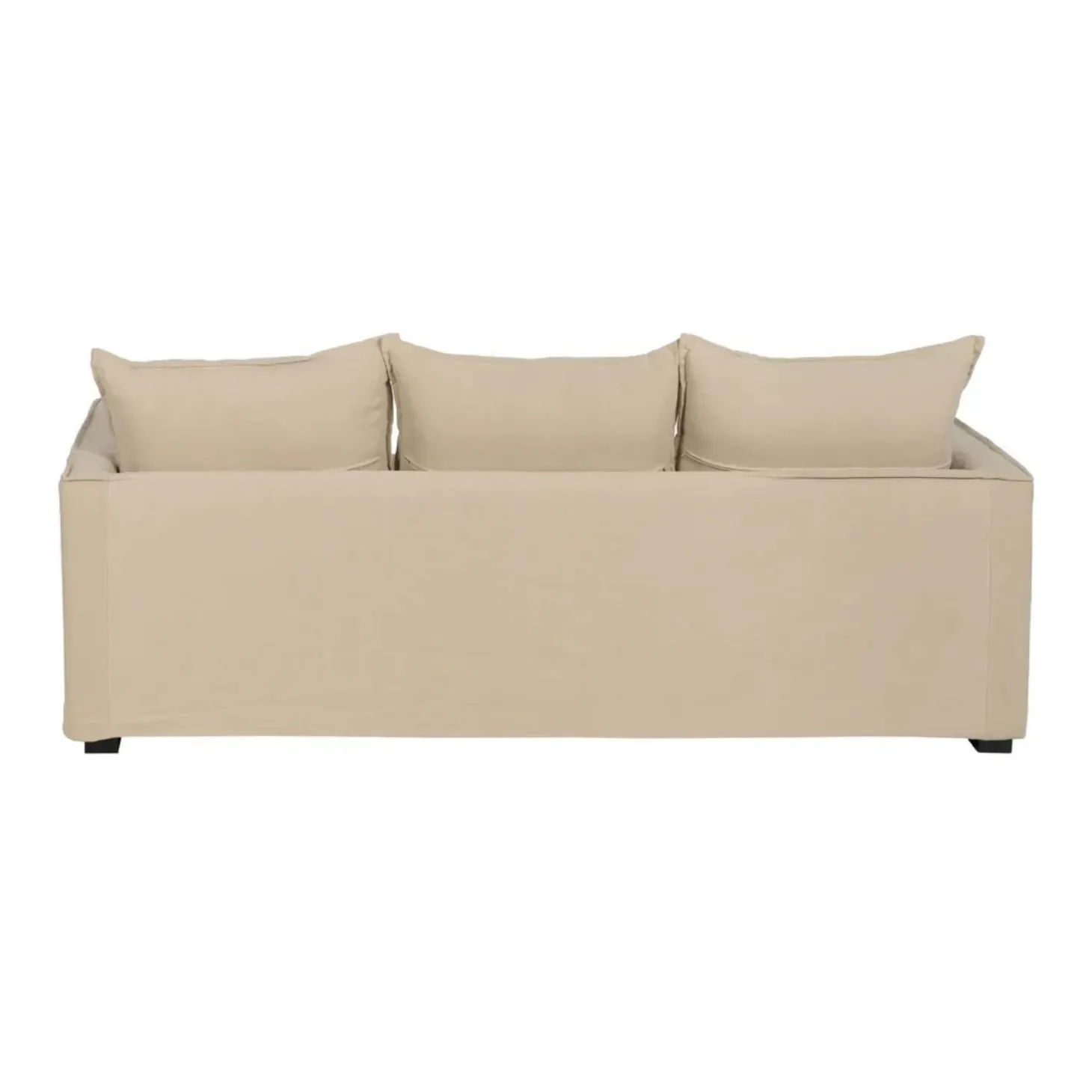 Sofá de 3 plazas de lino y algodón beige Bristol 220x95x90cm
