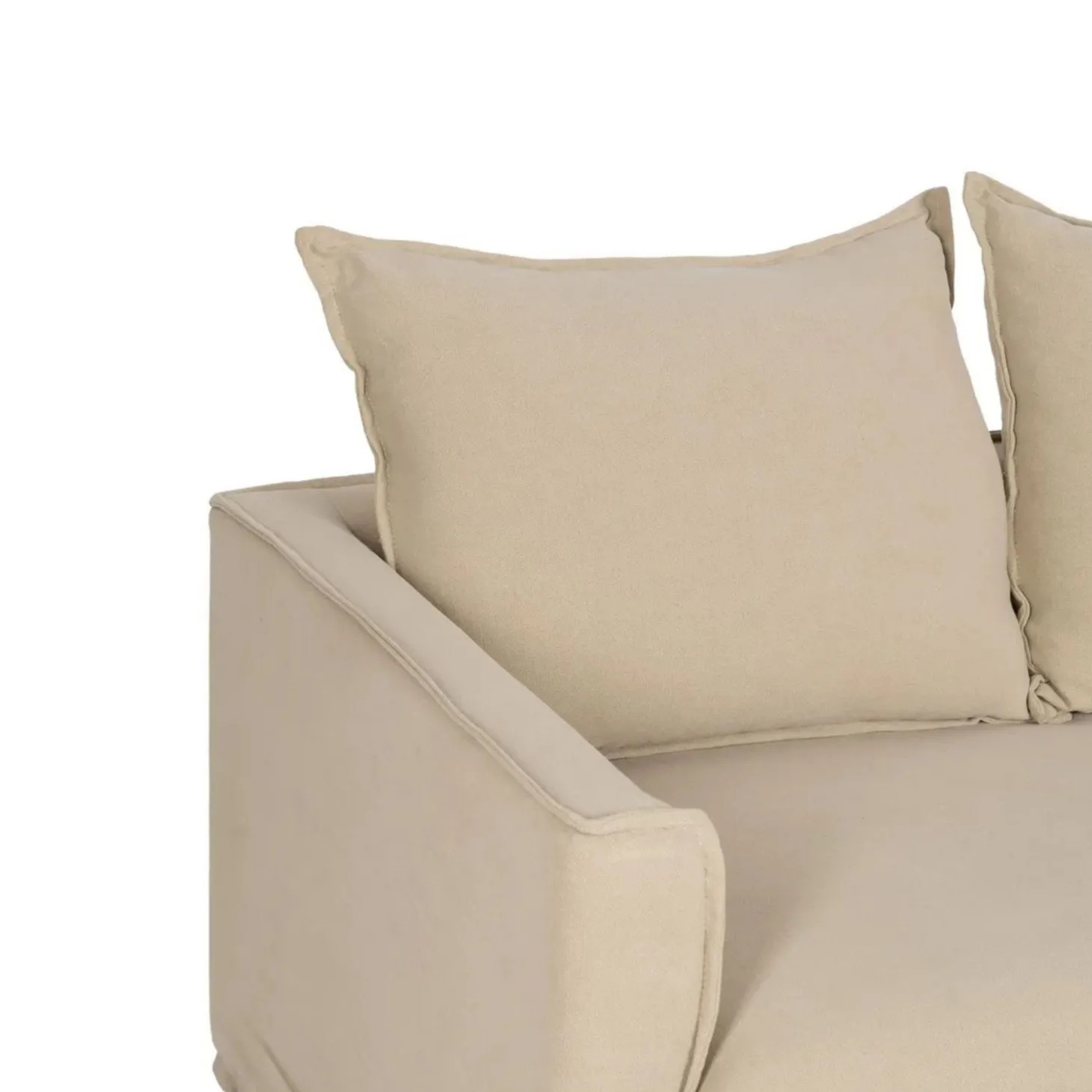Sofá de 3 plazas de lino y algodón beige Bristol 220x95x90cm