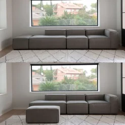 Sofá modular con chaise longue gris Arlo 350x170cm Clau&Chloe