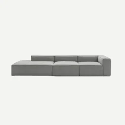 Sofá modular con chaise longue gris Arlo 350x170cm Clau&Chloe