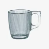 Taza de café de vidrio transparente Stria 9cl