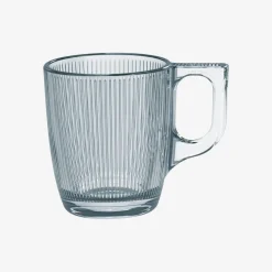 Taza de café de vidrio transparente Stria 9cl