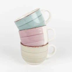 Taza jumbo rosa de gres Vita 47cl