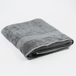 Toalla de ducha XL de algodón gris oscuro Vic 100x150cm - 500 gr/m²