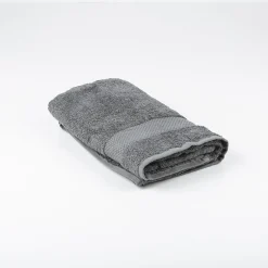 Toalla de lavabo de algodón gris oscuro Vic 50x100cm - 500 gr/m²
