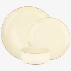 Vajilla de 18 piezas de cerámica blanca Coria