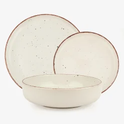 Vajilla de 12 piezas de cerámica beige Iria