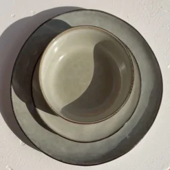 Vajilla de 12 piezas de cerámica gris Veiga