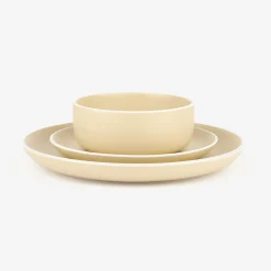 Vajilla de 18 piezas de cerámica beige Galar