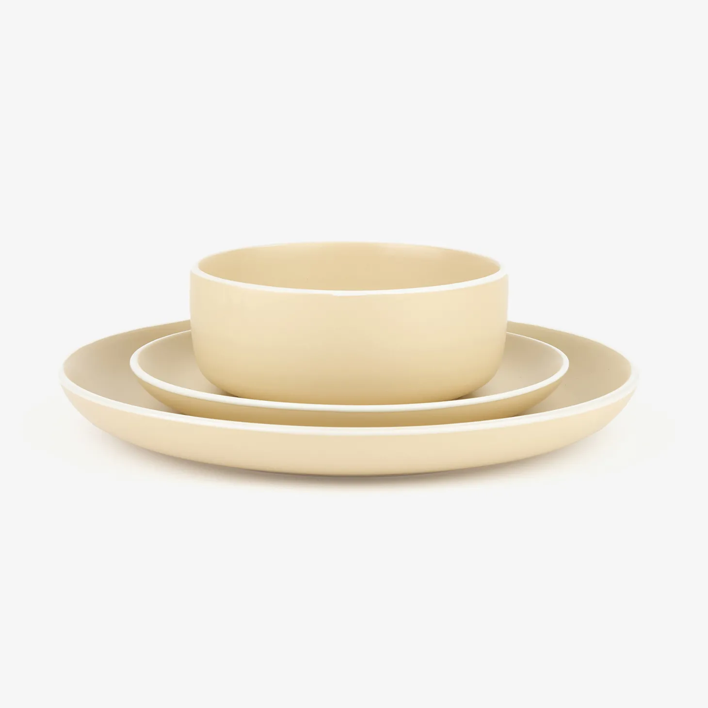 Vajilla de 18 piezas de cerámica beige Galar