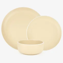 Vajilla de 18 piezas de cerámica beige Galar