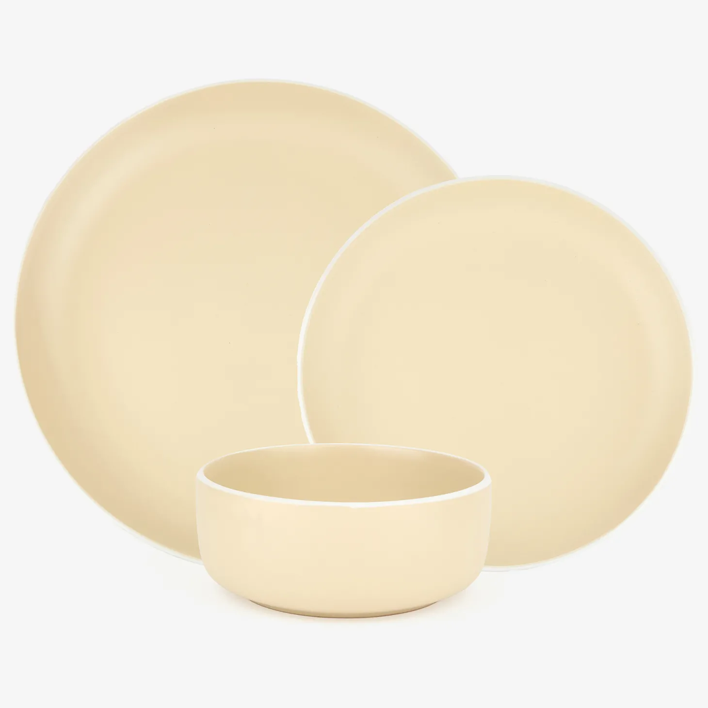 Vajilla de 18 piezas de cerámica beige Galar