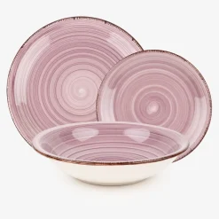 Vajilla de 18 piezas rosa Vita