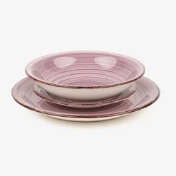 Vajilla de 18 piezas rosa Vita