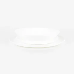 Vajilla de porcelana de 18 piezas blanca de arcopal Yelen
