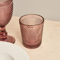 Vaso cristal rosa Diamante 30cl