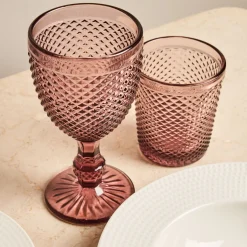 Vaso cristal rosa Diamante 30cl
