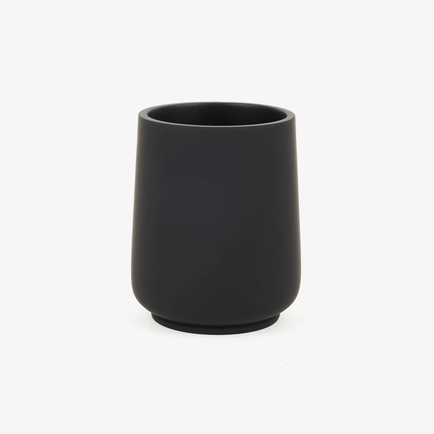 Vaso portacepillos de poliresina negro Carbon Ø8x10cm