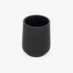Vaso portacepillos de poliresina negro Carbon Ø8x10cm