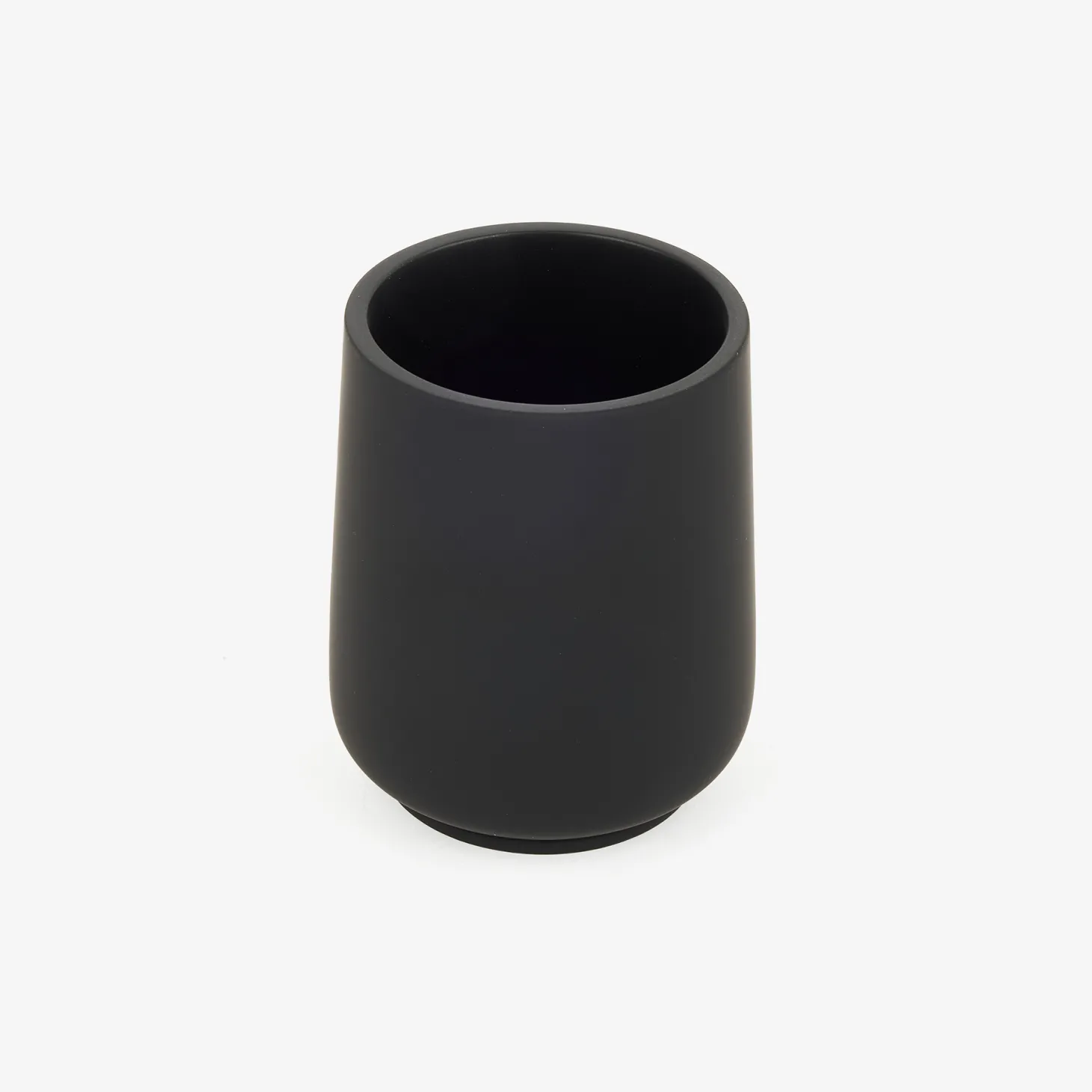 Vaso portacepillos de poliresina negro Carbon Ø8x10cm