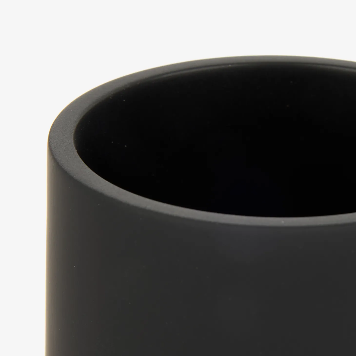 Vaso portacepillos de poliresina negro Carbon Ø8x10cm