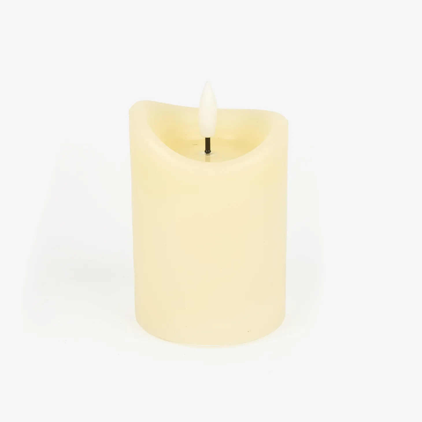 Vela decorativa LED beige Ø7x10cm