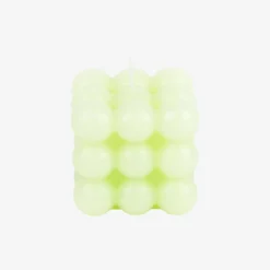 Vela decorativa verde Cubic 6x6cm
