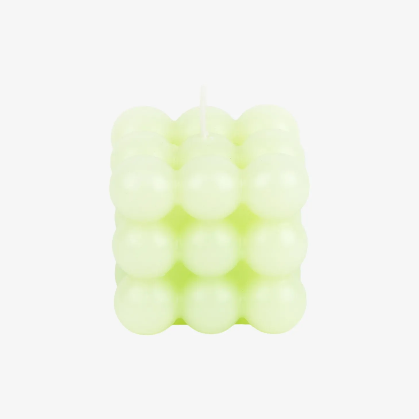 Vela decorativa verde Cubic 6x6cm