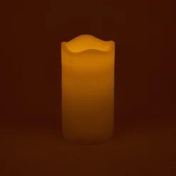 Vela LED con temporizador marfil Ø7x13cm