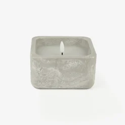 Vela LED en tarro de hormigón gris 13x13x7cm