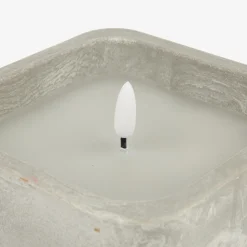 Vela LED en tarro de hormigón gris 13x13x7cm