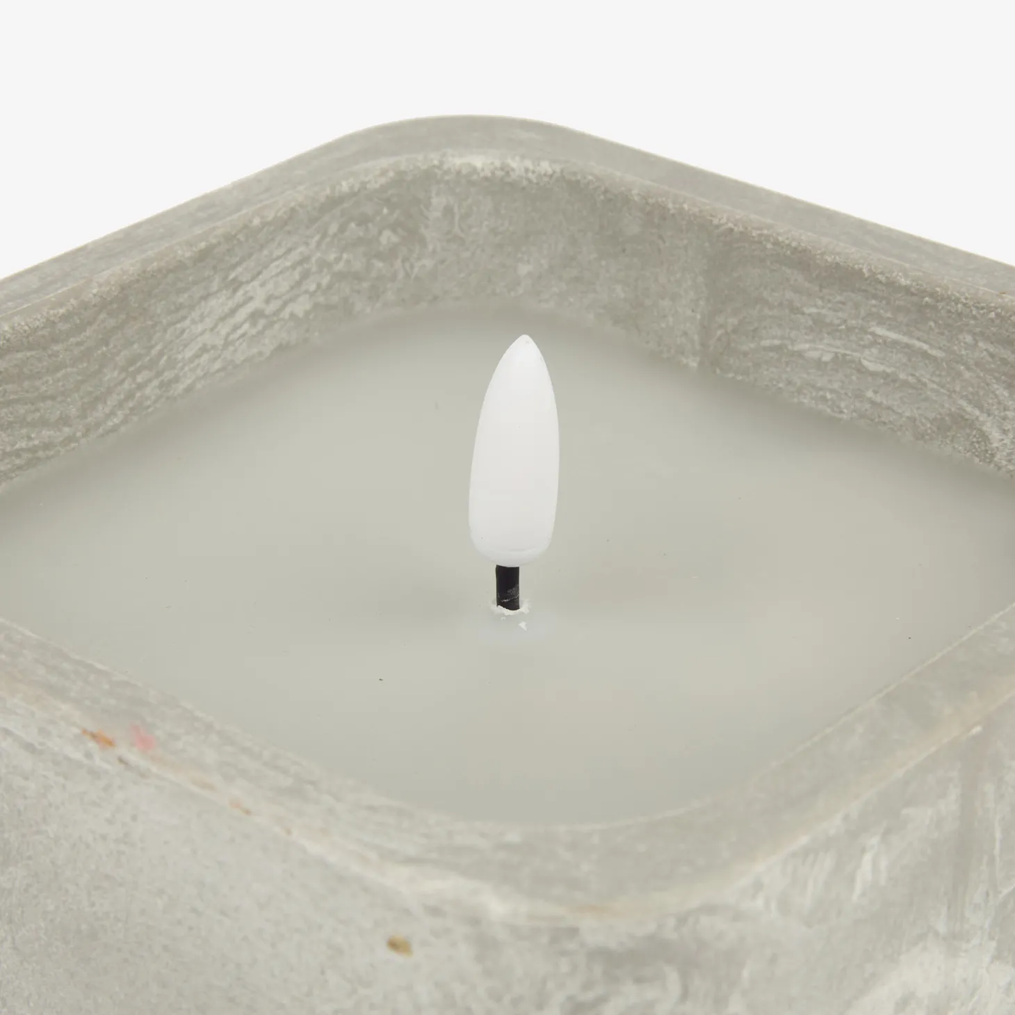 Vela LED en tarro de hormigón gris 13x13x7cm