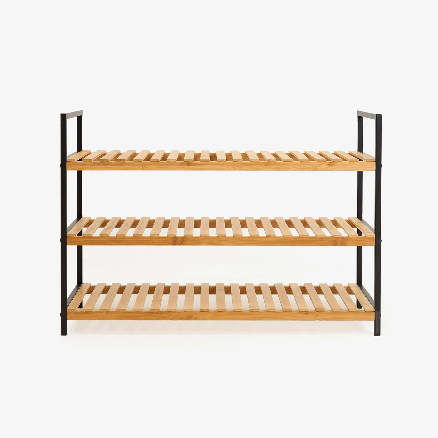 Zapatero de bambú con 3 estantes Kabil 70x33x48cm
